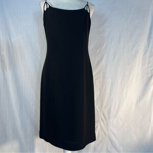 Jones New York Black Dress Cocktail Sleeveless Spaghetti Straps Knee Length 8 👍